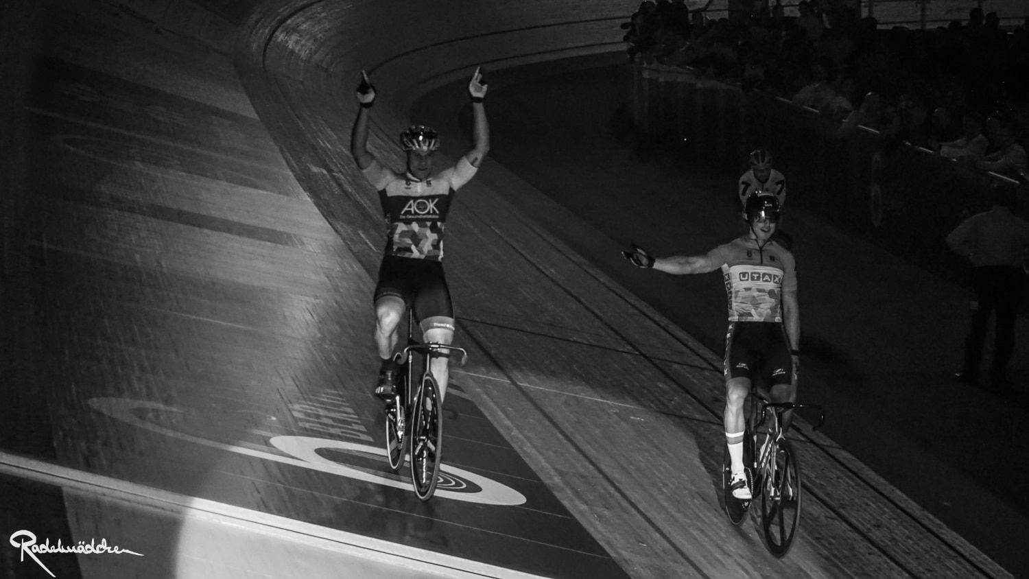 Six Day Berlin cyclist black and white